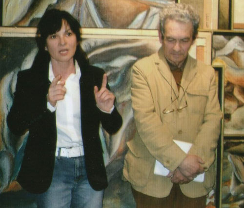 Giuseppina Lesa con l'editore Campanotto
